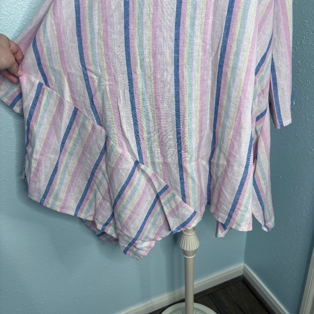 Jones & Co Jones New York Plus Size Linen Tunic Top Shirt Blouse - Picture 6 of 12